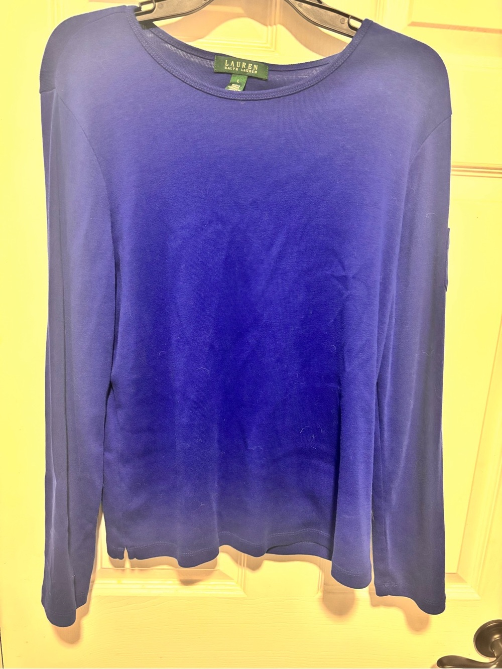 Lauren Ralph Lauren Women’s Long-Sleeve Crewneck Shirt- Blue